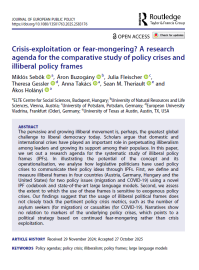 New Publication – Crisis-exploitation or fear-mongering? A research agenda for the comparative study of policy crises and illiberal policy frames