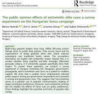 New Publication – The public opinion effects of antisemitic elite cues: a survey experiment on the Hungarian Soros campaign. East European Politics, forthcoming.